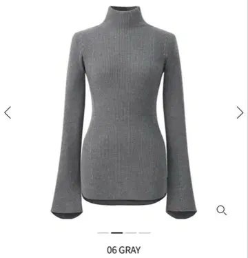 3D 리브 하이넥 스웨터 M 그레이