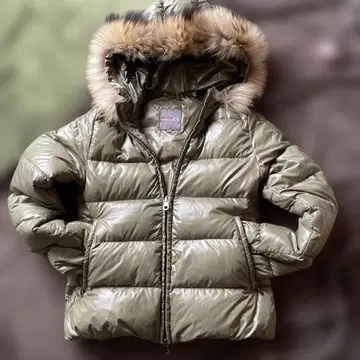 DUVETICA 올리브 그린 다운 자켓 퍼 포함 40