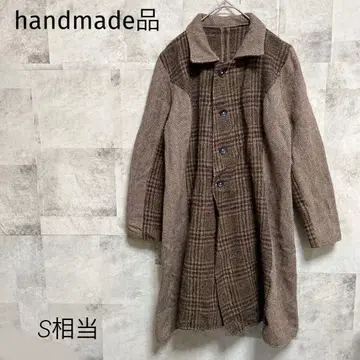 핸드메이드 [ S 상당 ] 스텐카라 코트 체크 헤링본 절개 A라인
