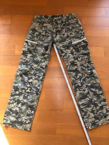 더블 서지 카모플라쥬 카고 팬츠 L 사이즈 일본제 코튼 100%
