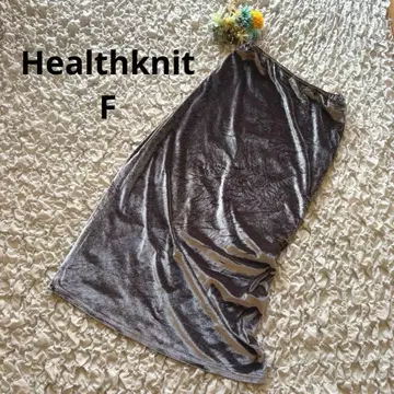 헬스니트 벨로아 타이트 스커트 롱 허리밴딩 벨벳 그레이 F