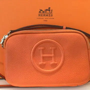 H 로고 오렌지 숄더백