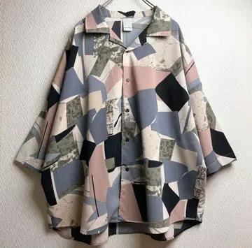 기하학 패턴 오버 사이즈 셔츠