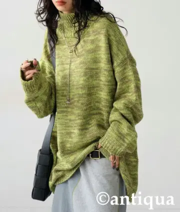 새상품급! antiqua 믹스 하이넥 니트