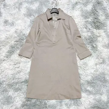 OFUON 38 튜닉 원피스 베이지 출퇴근 레이온 혼방