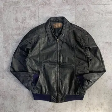 90s 쇼트 리얼 레더 봄버 재킷 vt