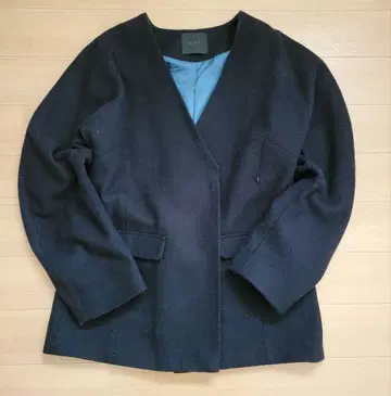 KBF 블랙 노카라 코트 프리 사이즈