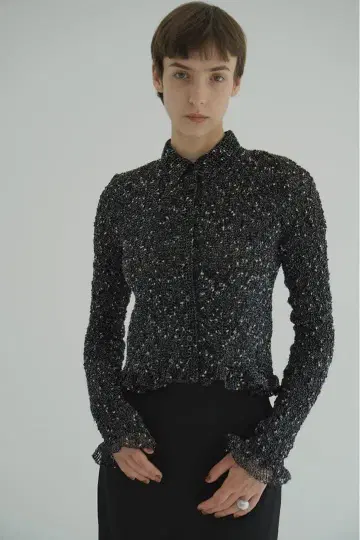 CLANE MIX MESH GATHER SHIRT