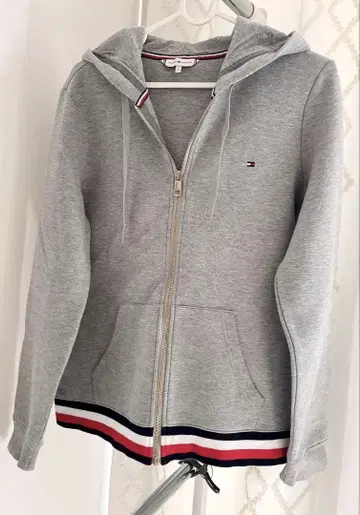 타미힐피거 라인 그레이 후드티 여성용