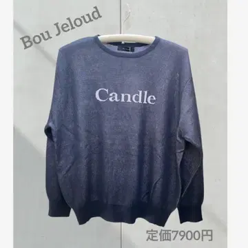 [ 새상품 ] 부즈루드 정가 7900엔 시어 니트 네이비 로고 니트