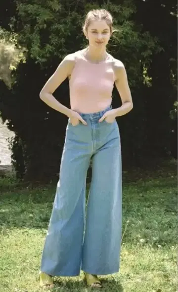 PINUE / 와이드 커브 데님 팬츠 M 사이즈