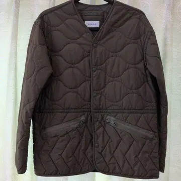 GLOBALWORK 퀼팅 노카라 자켓 카키