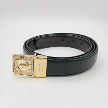 HUNTING WORLD 블랙 가죽 벨트