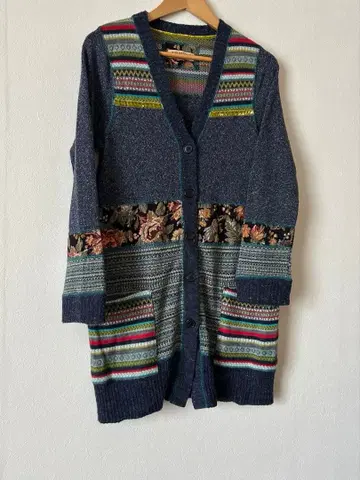 진나쏘즈/노르딕 무늬 롱 니트 가디건