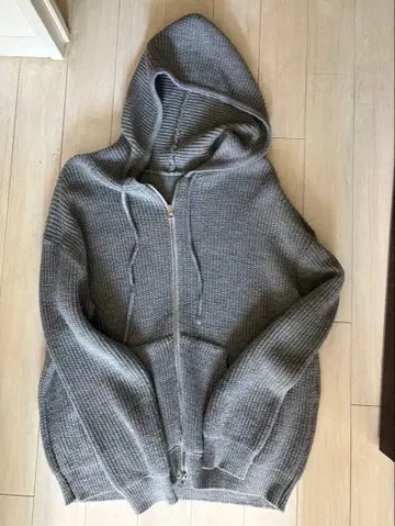 그레이 지퍼 후드티