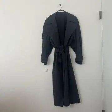 다크 그레이 XL 롱 트렌치코트