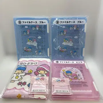 미키라라 파일 케이스 블루 핑크 무릎 담요 거울 & 빗 6종 세트