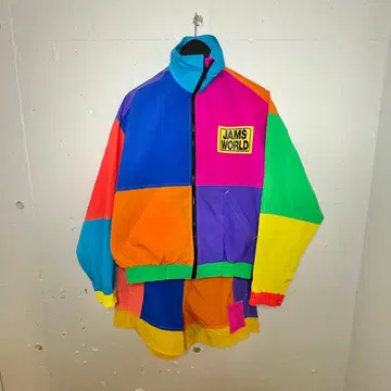 JAMS WORLD 멀티 컬러 나일론 자켓 팬츠 세트 90s