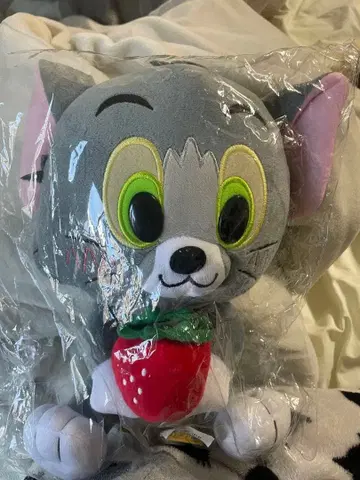 딸기 부착 톰 봉제 인형 톰과 제리