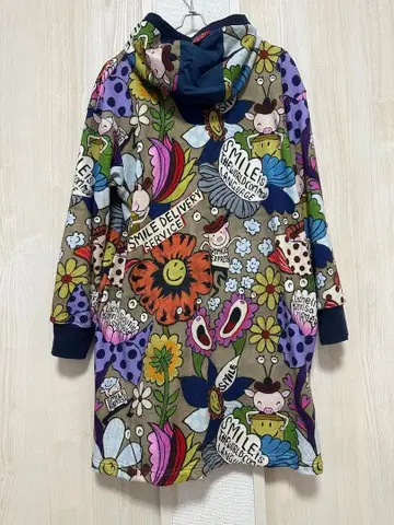 오레보레 브라 컬러풀 후드 부착 롱 후드티