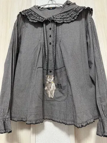 PINK HOUSE 프릴 체크 셔츠