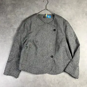 클라시안드립스 퍼블리싱 트위드 노카라 자켓 아지메