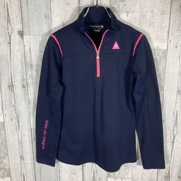 르꼬끄 네이비 핑크 하프 지퍼 긴팔 셔츠 여성용 M 사이즈
