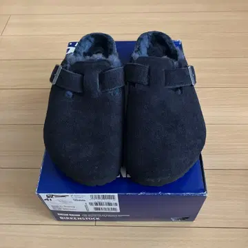 미사용품! 버켄스탁 보스턴 시어링 네이비 41 레귤러 폭