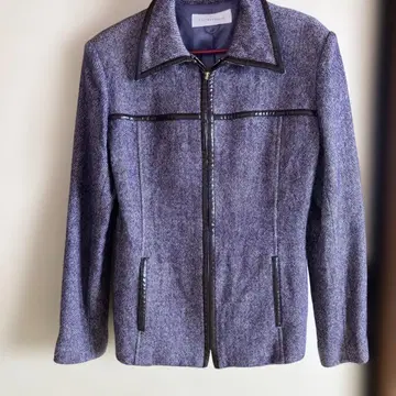 보라색 트위드 테일러드 자켓