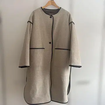 노카라 베이지 롱 코트