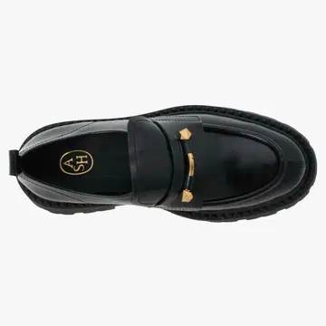 ASH 블랙 가죽 로퍼 통굽 사이즈 35