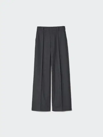 유니클로 브러쉬드 와이드 팬츠 L 그레이