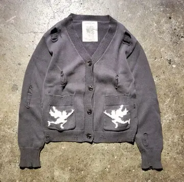 BASKETCASE UPSTAIRS CARDIGAN XS 데미지 가공
