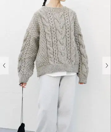 카구레 페루 아란 크루넥 니트 GRAY