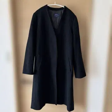 프리스 마트 블랙 코트 (노카라)