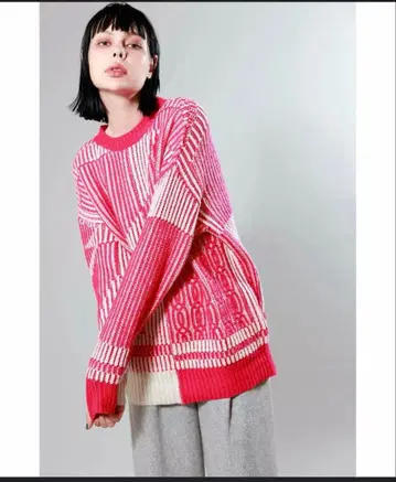 OSMOSIS 배색 골지 니트 풀오버