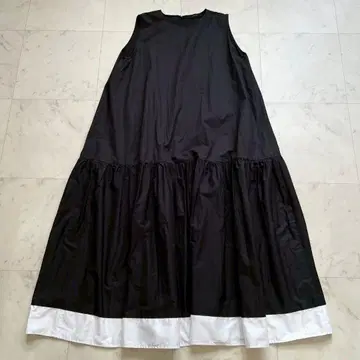 YOKOCHAN 헤므플레어 코튼 롱 드레스 블랙 40