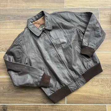 90's Leather Master 다크 브라운 가죽 자켓 LL