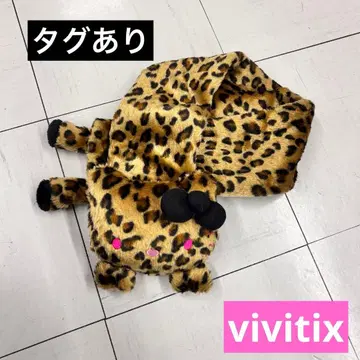 산리오 vivitix 레오파드 헬로키티 골동품 미사용 머플러 키티