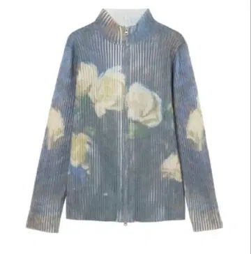 Sahara Art Print Rib Zip Knit