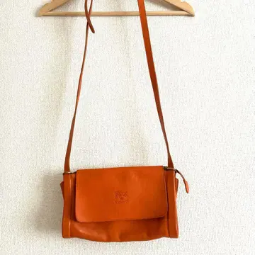 IL BISONTE 오렌지 가죽 숄더백