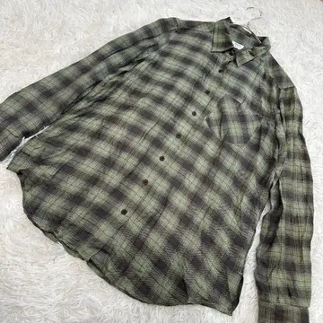 RVCA 루카 그린 브라운 체크 긴팔 플란넬 셔츠