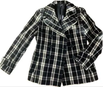 중고 COMME CA ISM 숏코트 체크 무늬 일본제 L 사이즈