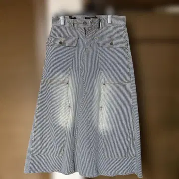 히코리 스트라이프 롱 스커트