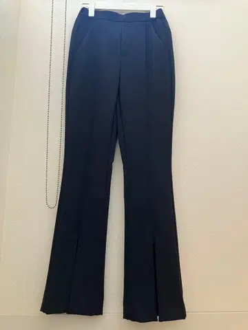 블랙 플레어 팬츠 허리밴딩