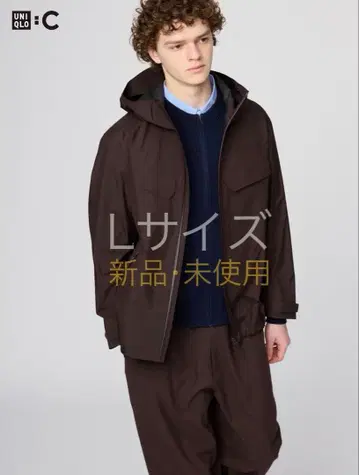 [미사용 새상품] UNIQLO C 블록테크 후드티 브라운 L사이즈