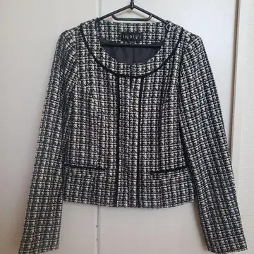 INDIVI 노카라 트위드 자켓 38 입학식 졸업식