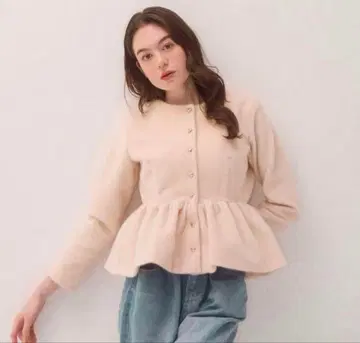 muguet heart button peplum tops