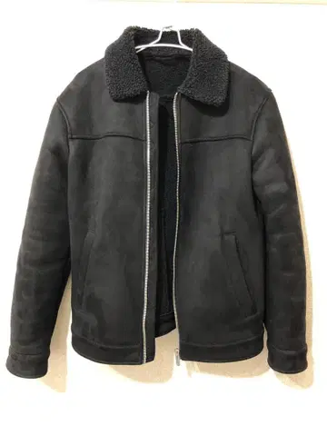 ZARA 블랙 중간 보아 스웨이드풍 자켓