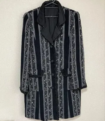 롱 자켓 트위드 스트라이프